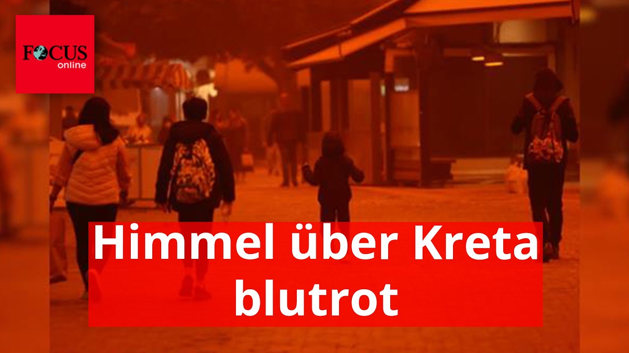 Saharastaub f&auml;rbt Himmel &uuml;ber Kreta blutrot