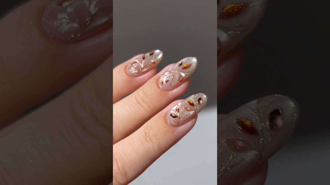 🪞🍂✨ stained glass fall #nails #nailart #naildesign