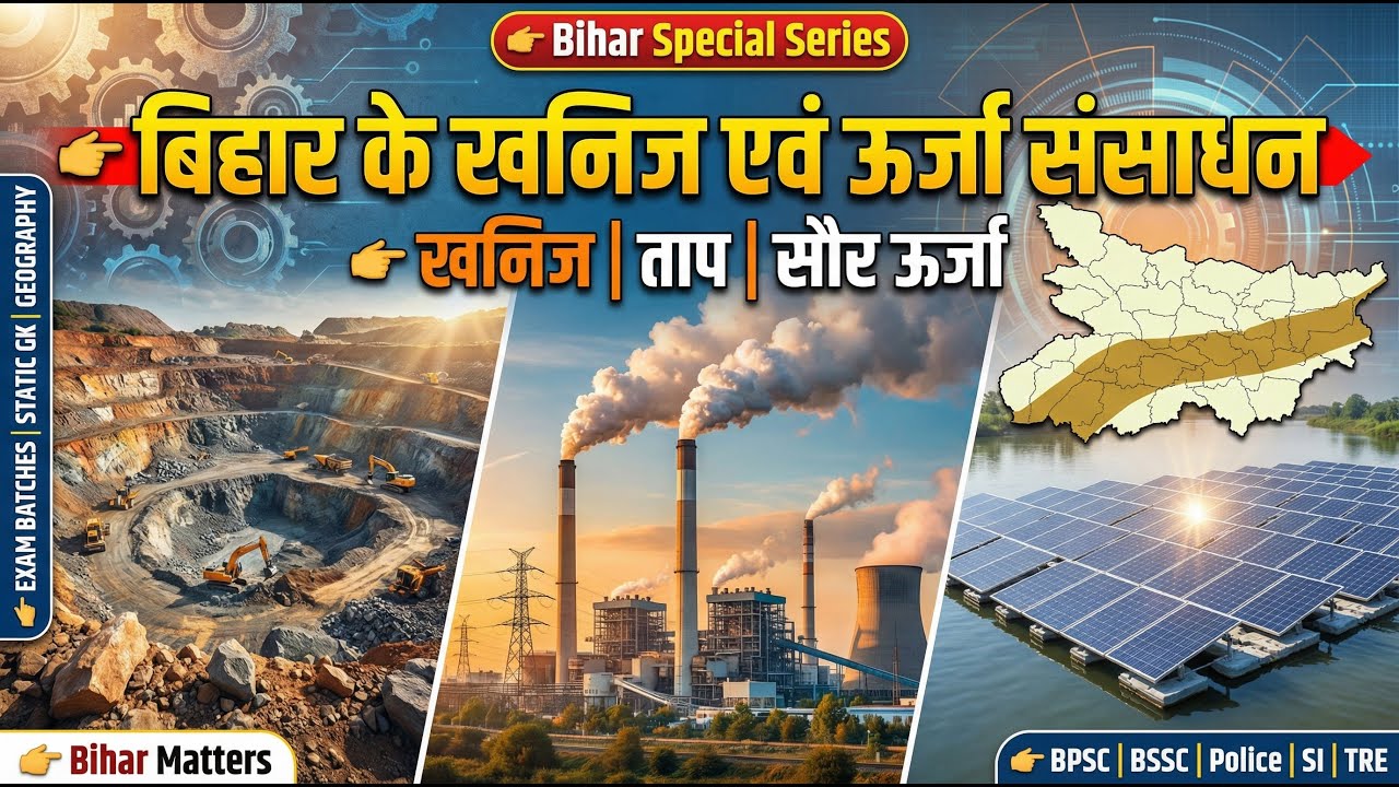 Minerals of Bihar & Power Plants | Pyrites, Gold & Solar Energy | Geography L-11 | Bihar Matters