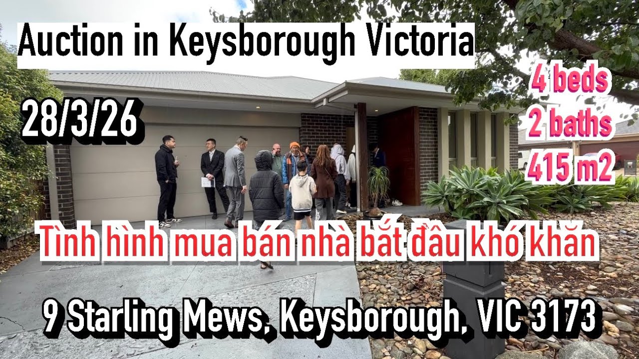 #219. Auction in Keysborough. T&igrave;nh h&igrave;nh b&aacute;n nh&agrave; bắt đầu kh&oacute; khăn.