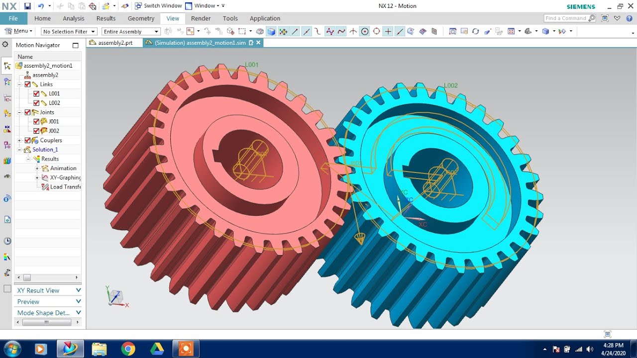 #NX 12 #MOTION SIMULATION #GEAR Coupler