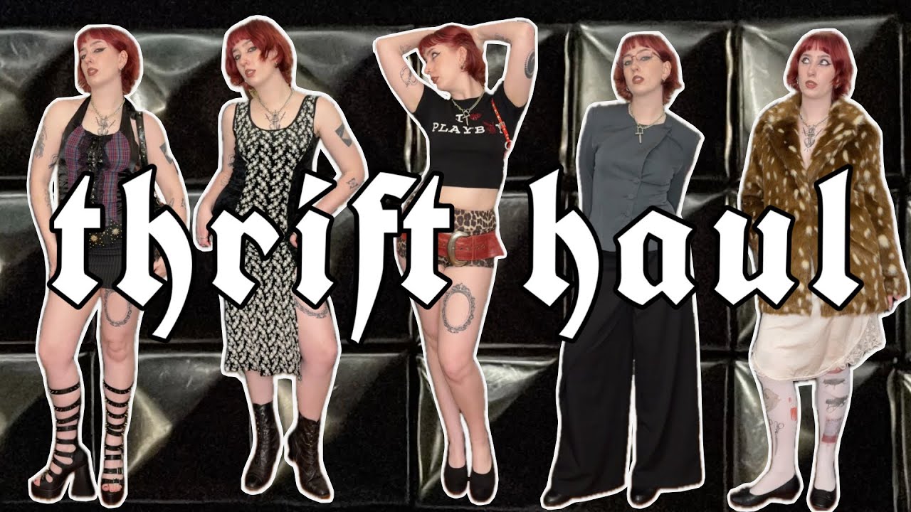 Alternative Vintage/Depop Thrift Haul !! huge trinket and clothes haul + styling