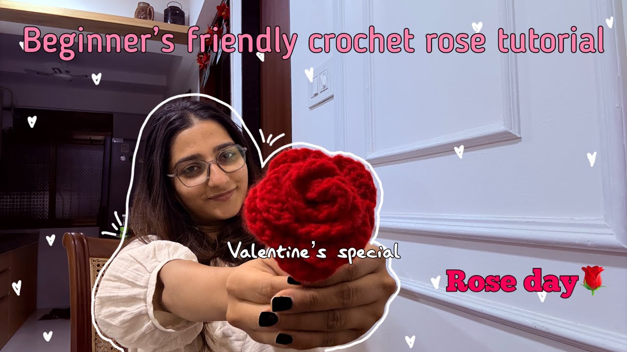 How to Crochet a Rose 🌹 | Simple Pattern Explained | Valentines’s special♥️ | 036/365