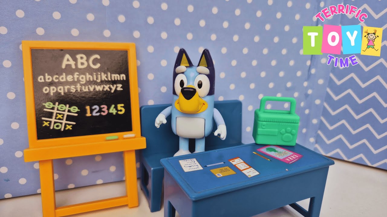 Bluey Helps New Student Pretzel! School Friends Learn Math & Share Snacks | Educational Toys