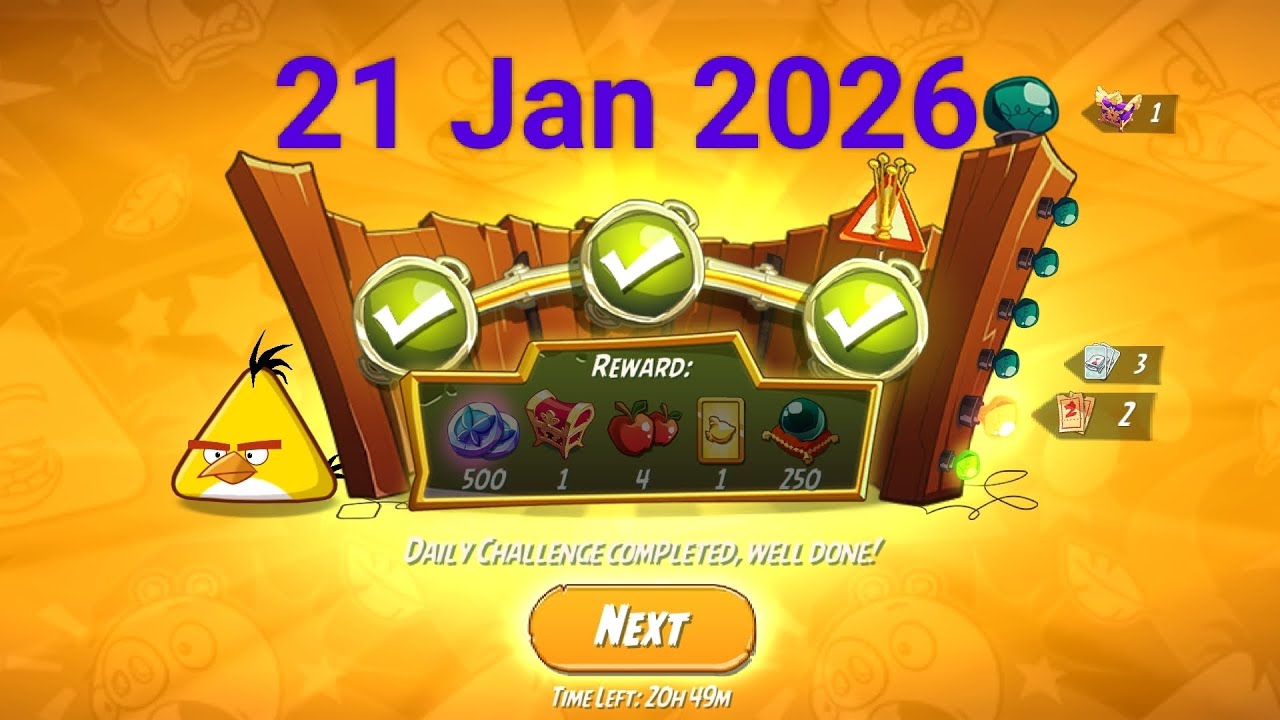 Angry birds 2 daily challenge today (4-5-6)( Jan 21, 2026 )