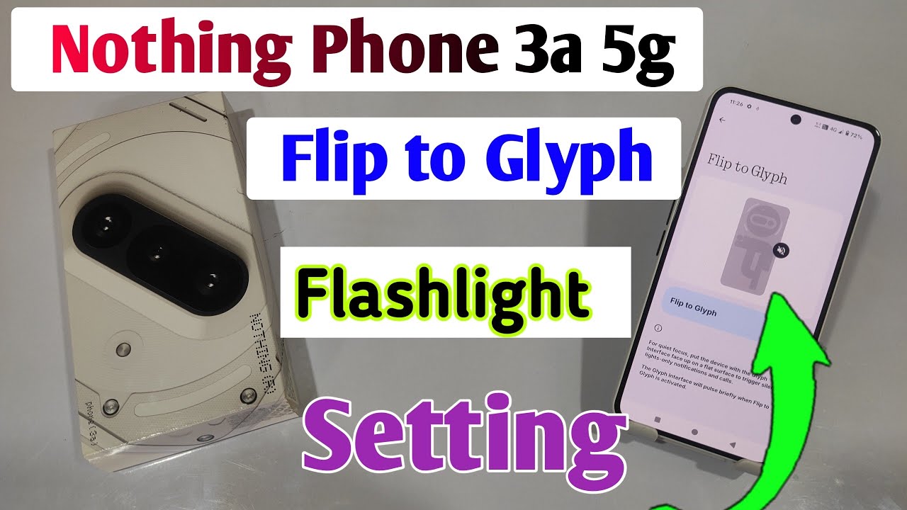 how to turn on flip to glyph in nothing phone 3a 5g / flip to glyph flashlight in nothing phone 3a