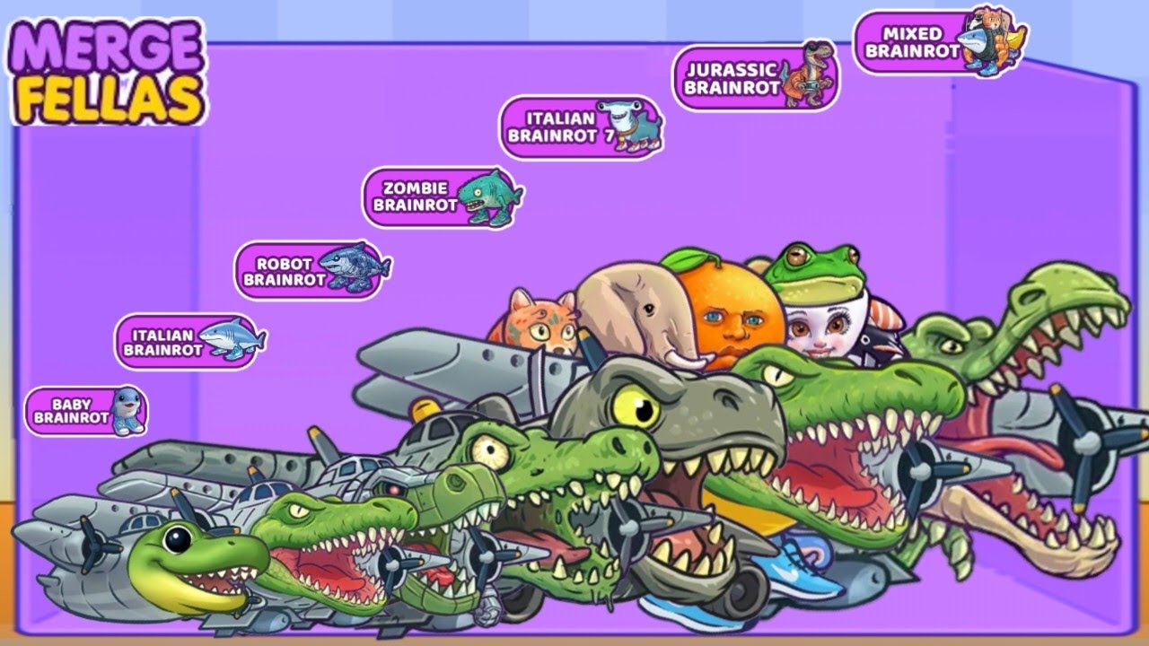 Merge Fellas BOSS + BOSS ⁉️ BRAINRO 1,7,BABY, ROBOT, ZOMBIE, JURASSIC,MIXED - The Ultimate Max Level