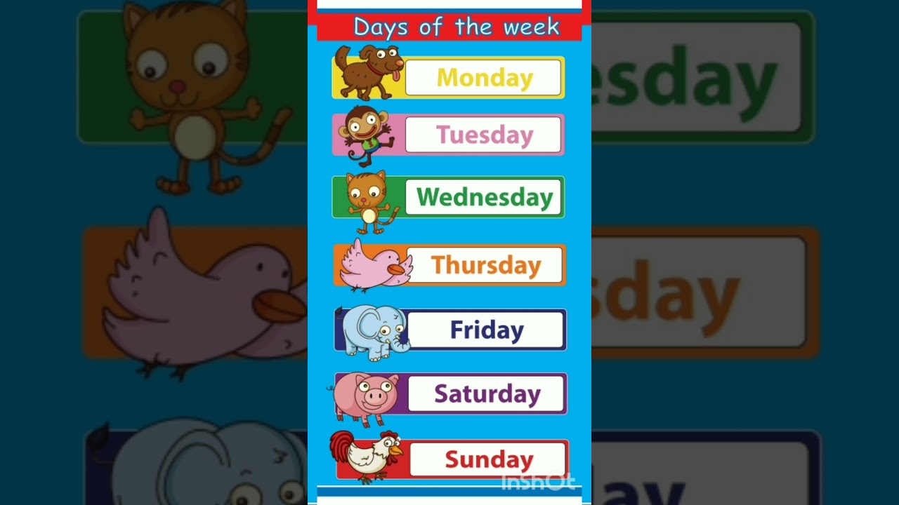 #dayoftheweek #daysname #sundaymondaytuesday