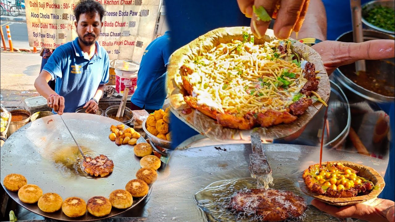 Chole Aloo Tikki Chaat Of Agra Chaat Centre 🤤🧆| Crispy Deep Fried Tikki ₹60 😋🌮| Indian Street Food