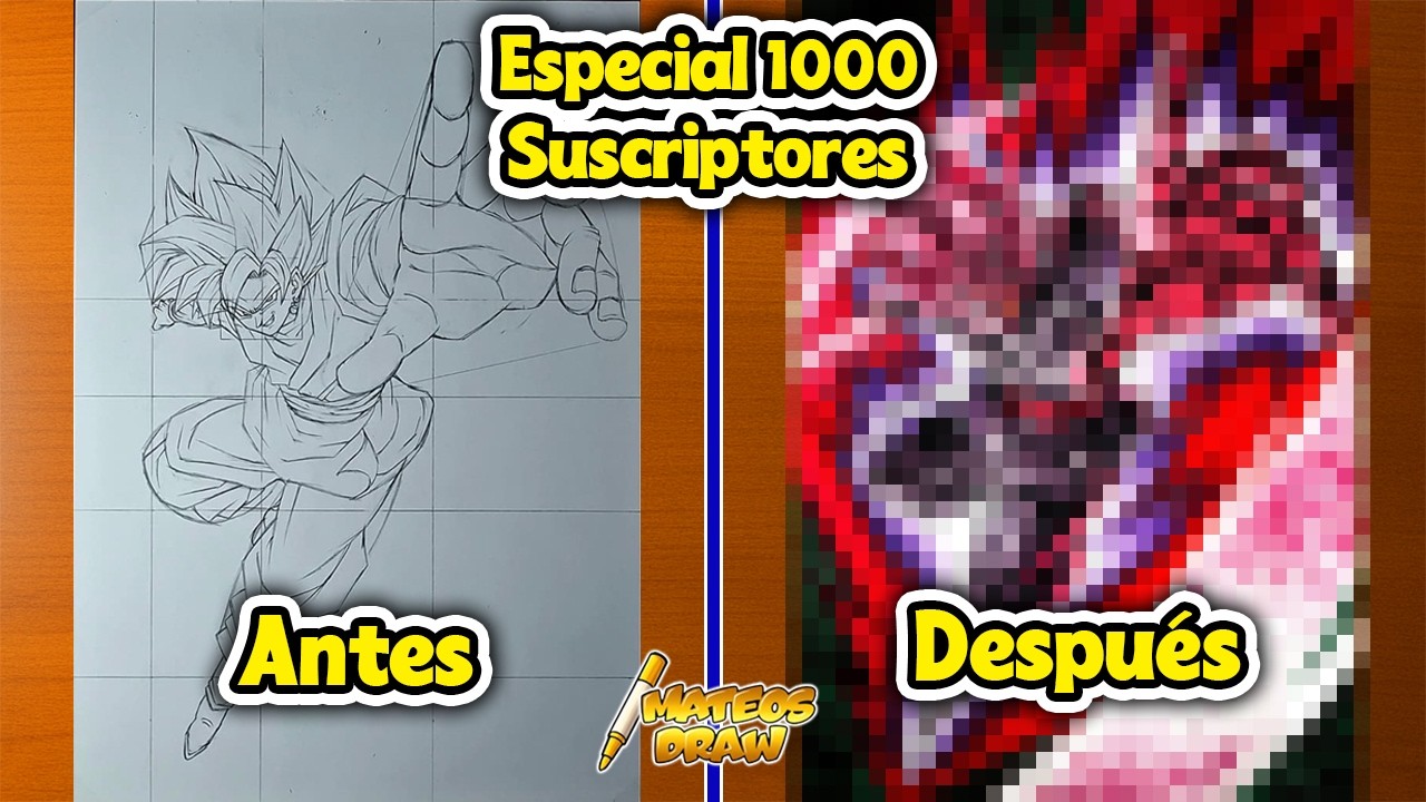 ESPECIAL 1000 SUSCRIPTORES: CÓMO DIBUJAR A GOKU BLACK SSJ ROSE | ESTILO LEGENDS | MateosDraw