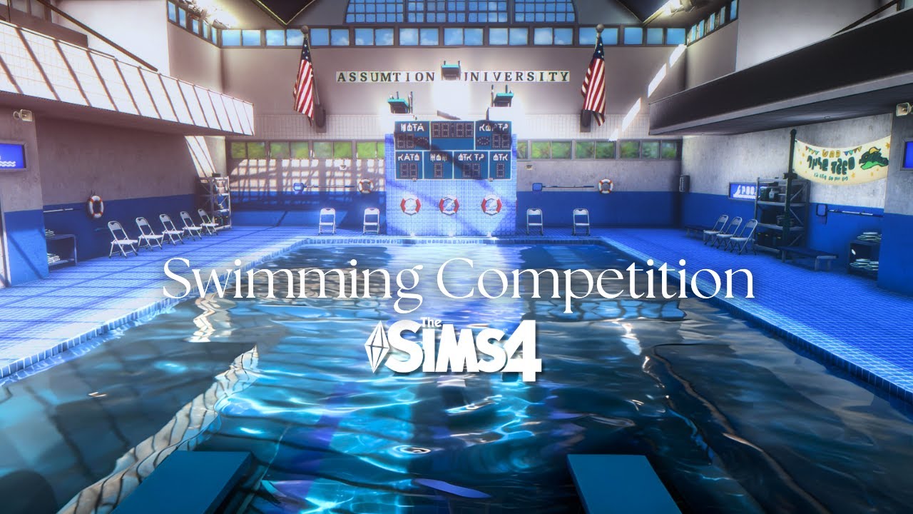 The Sims 4 - Swimming Competition Club - Relaxing Speed Build (ASMR)