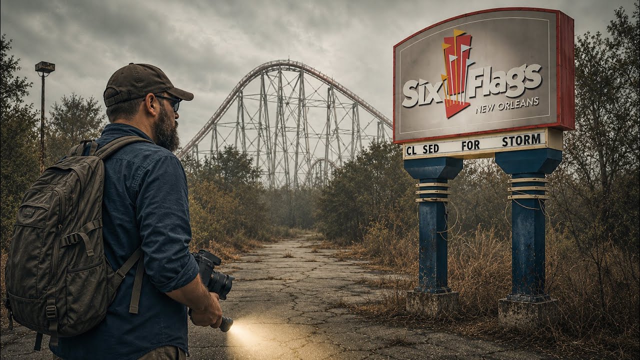 Inside the ABANDONED Jazzland / Six Flags Theme Park in New Orleans