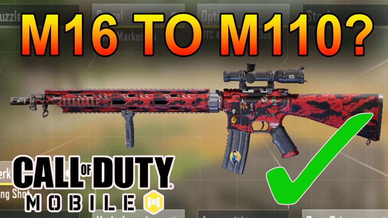 How to turn your M16 into M110 Sniper Rifle? SR-25 Gunsmith in COD Mobile | Call of Duty Mobile