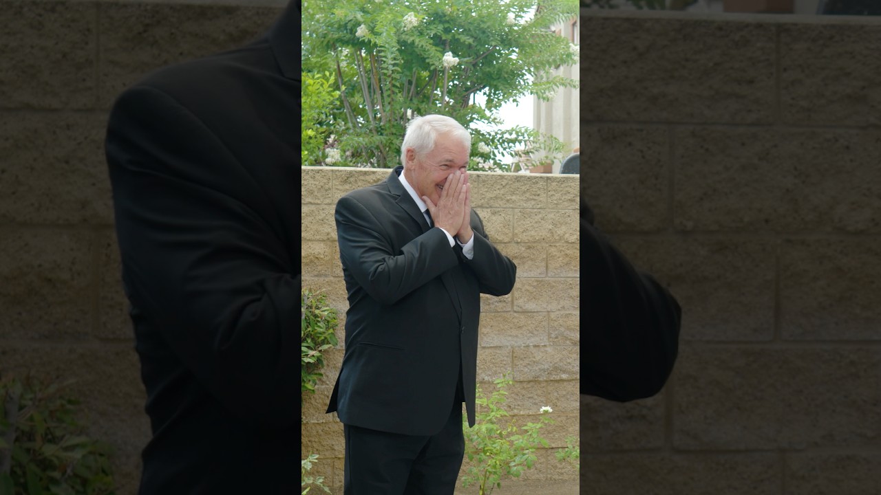 Dads emotional first look with his daughter #wedding #weddingday #bride