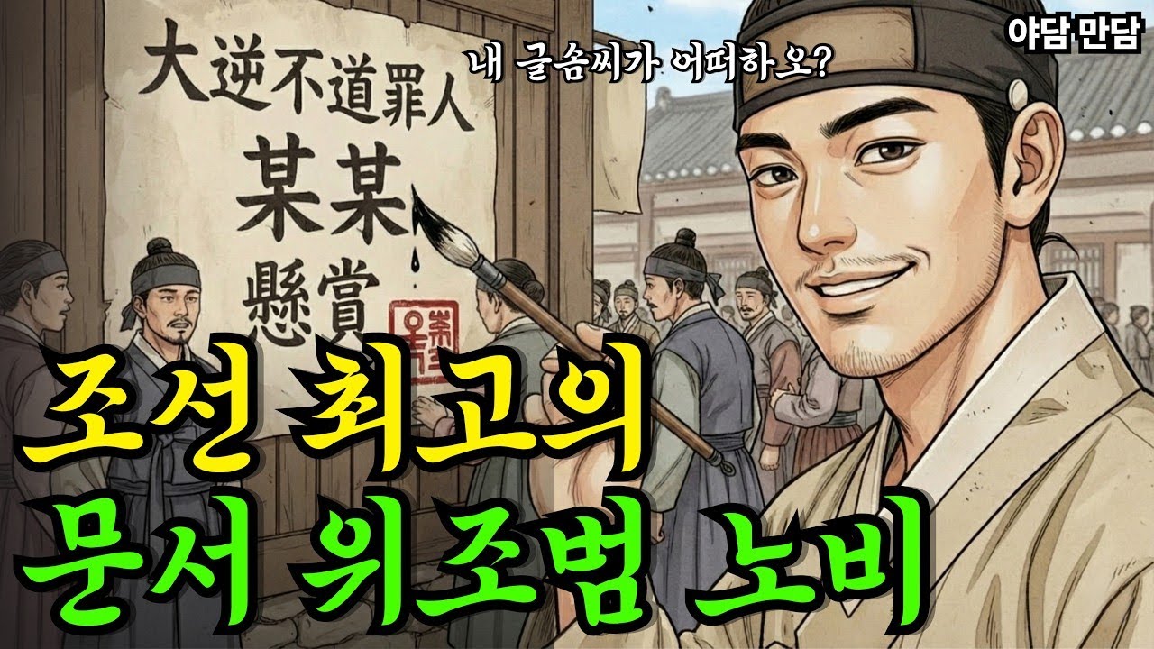 최고의 문서 위조범 노비, 글을 못읽는 문맹이 만든 반전의 결말 | 야담 만담 옛날이야기 사연