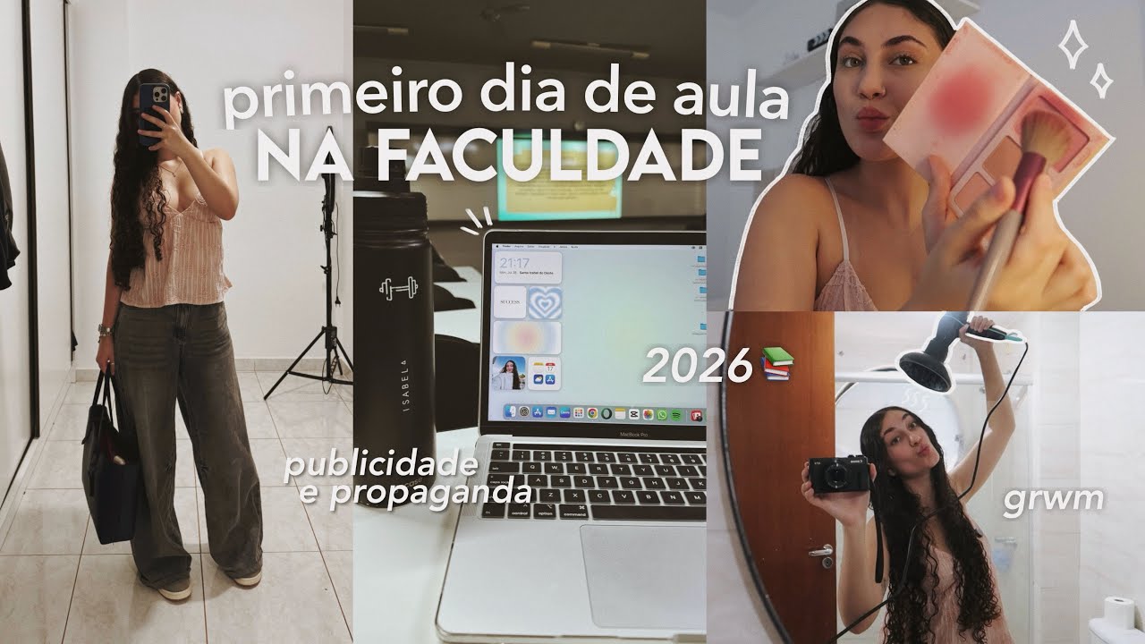 meu primeiro dia de aula na faculdade 2026 ✨📚 *grwm + vlog*