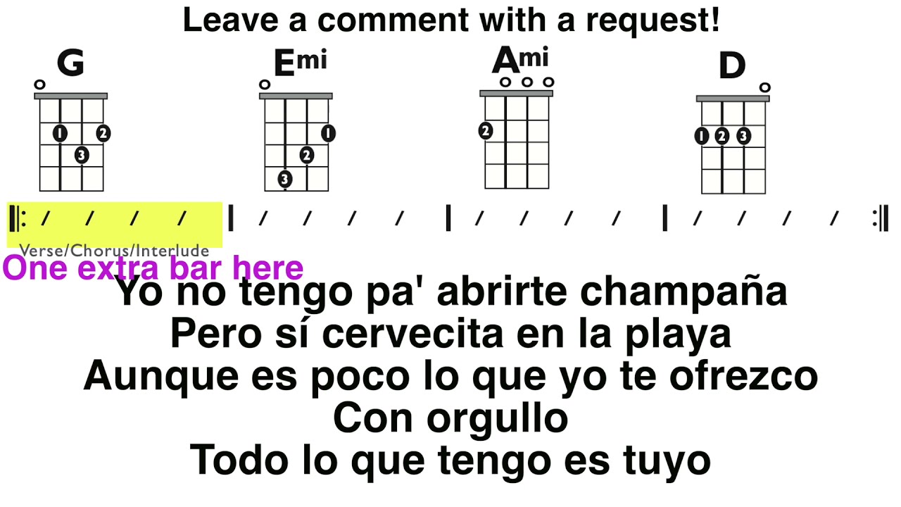 Vida De Rico (Camilo) EASY Ukulule Chord/Lyric Play-Along