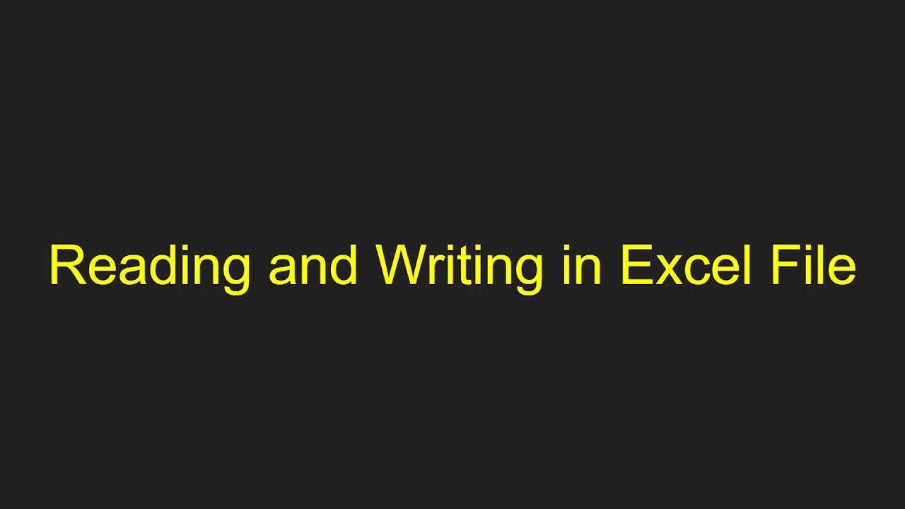 Complete course on how to read and write in Excel using JAVA