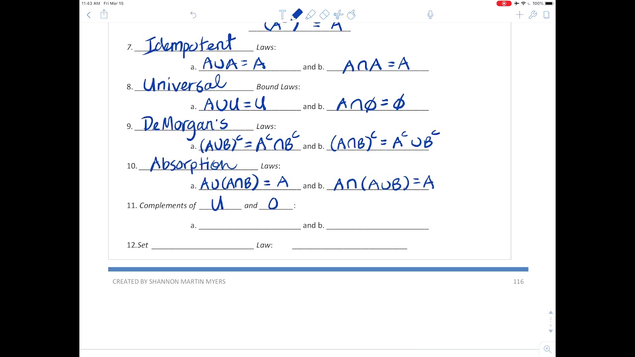 Properties of Sets