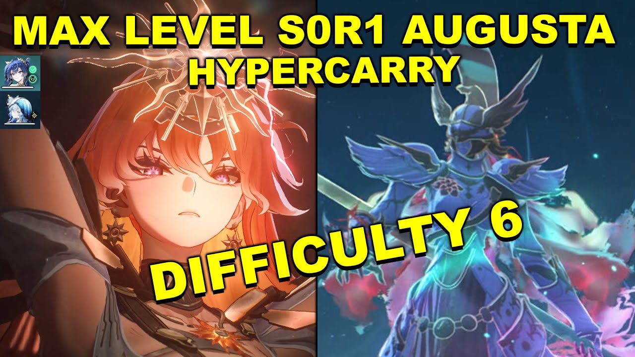 Wuthering Waves - MAX LEVEL S0R1 AUGUSTA Hypercarry Vs Lioness Of Glory Gameplay (Difficulty 6)