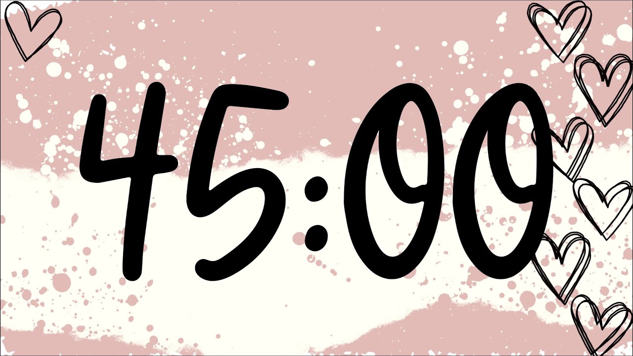45 Minute Cute Valentine's Heart Timer (Chimes Alarm at End)