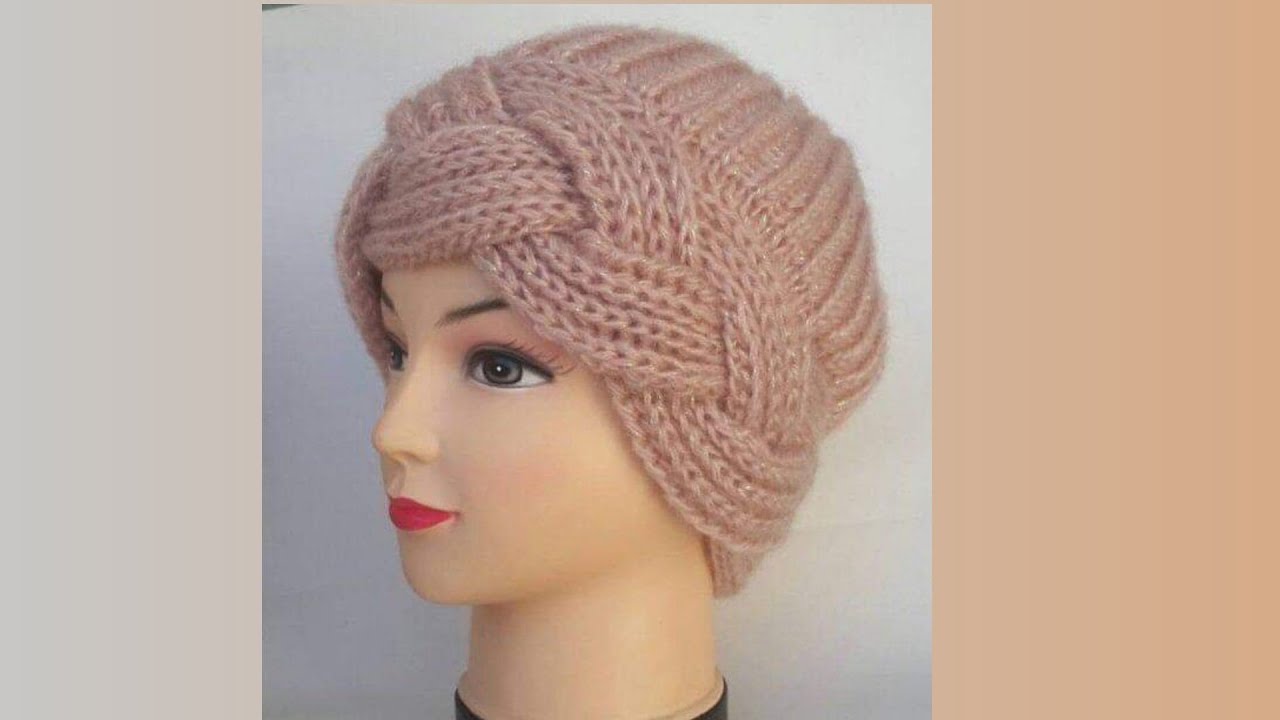 BOINA TRENZA TEJIDO  EN AGUJAS O PALITOS