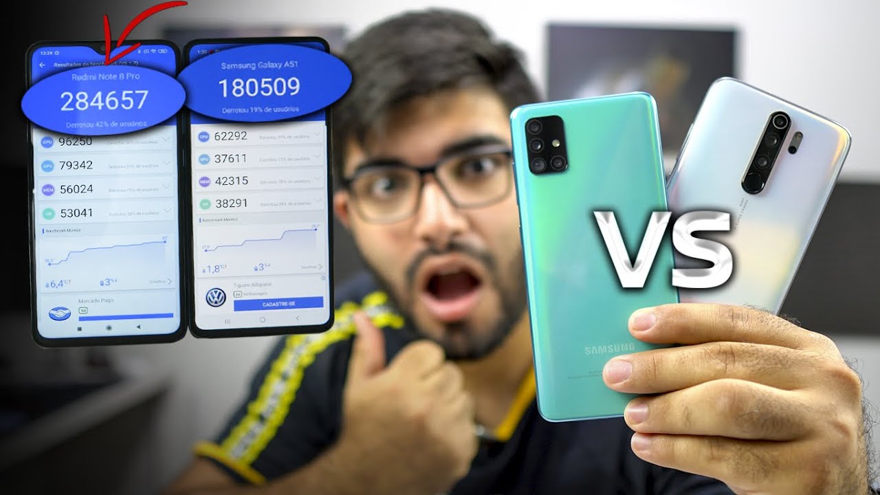 É ÍNCRÍVEL diferença de processamento deles! Galaxy A51 e Note 8 PRO! G90T vs 9611!  Qual comprar?