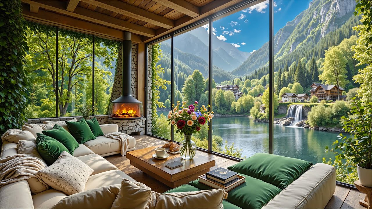 Tranquil Forest Apartment Jazz 🌿 Smooth Jazz Music with Crackling Fireplace for Focus & Calm