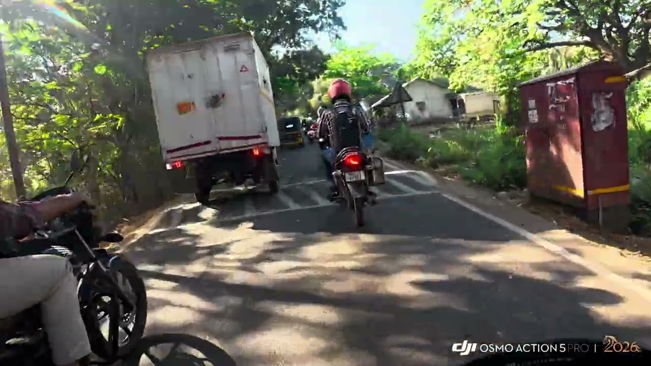 06-03-26 Morning ride #royalenfieldhunter350 #djiaction5pro @DJI #bike #ride #aareycolony #mumbai 