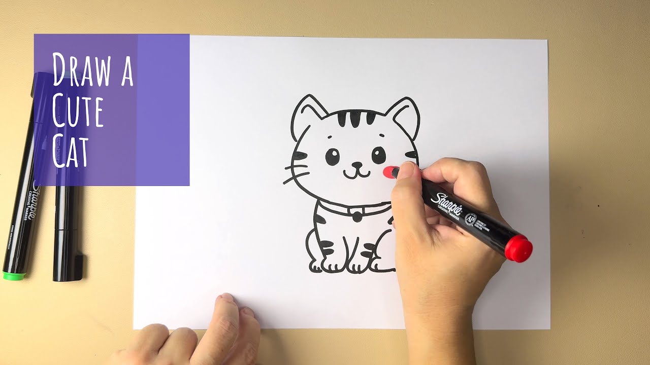 Draw This Cute Cat in Under 3 Minutes - So Easy!