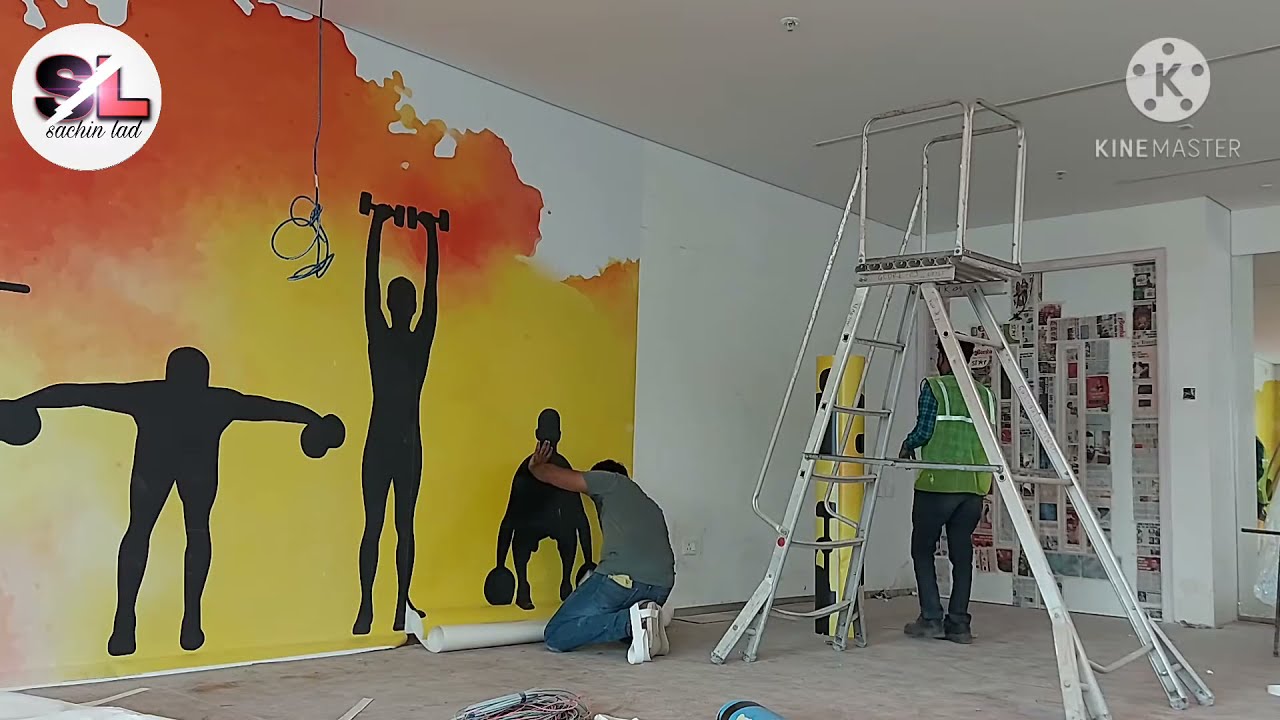 vinyl pasting # wall graphic #