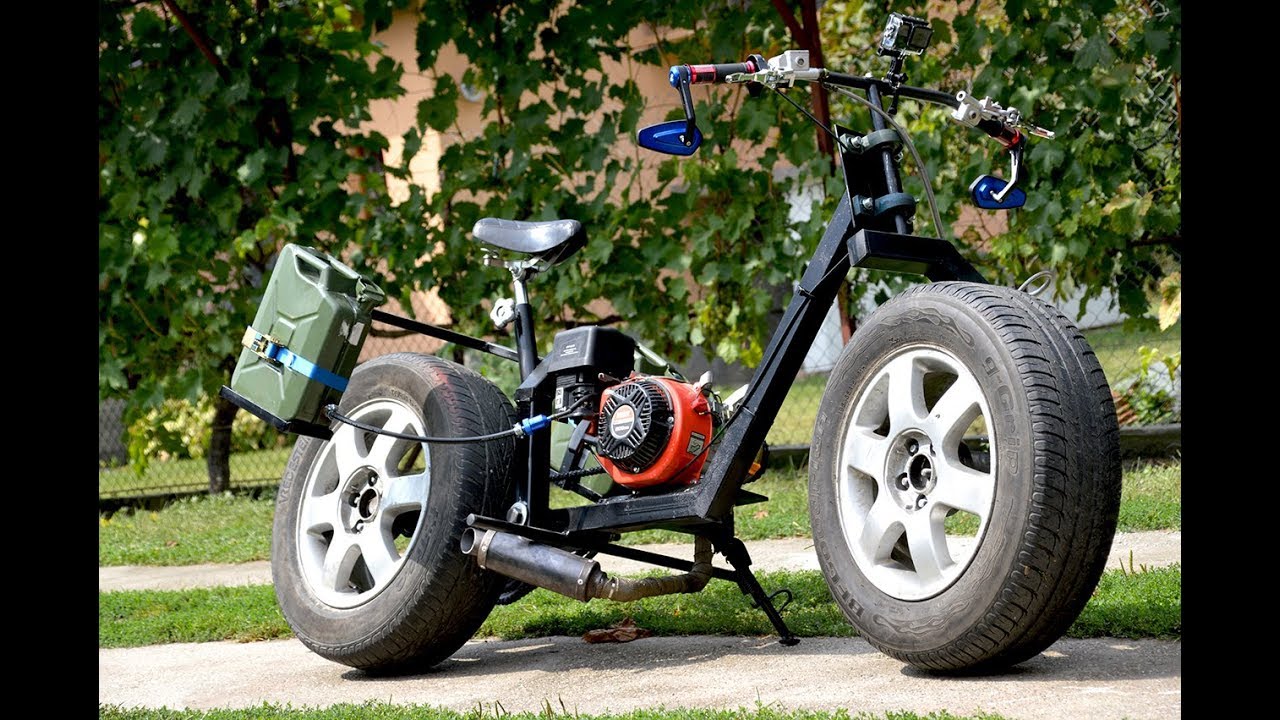 Homemade 200cc MOTORCYCLE of CAR TIRES !?  / PART 2