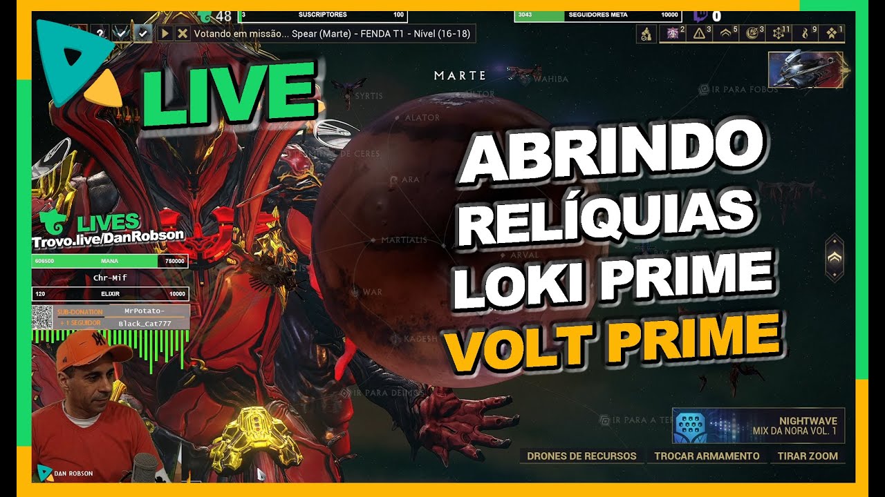 LIVE -  ABRINDO RELÍQUIAS DO VOLT PRIME E LOKI PRIME - Mais de 300 relíquias do Warframe
