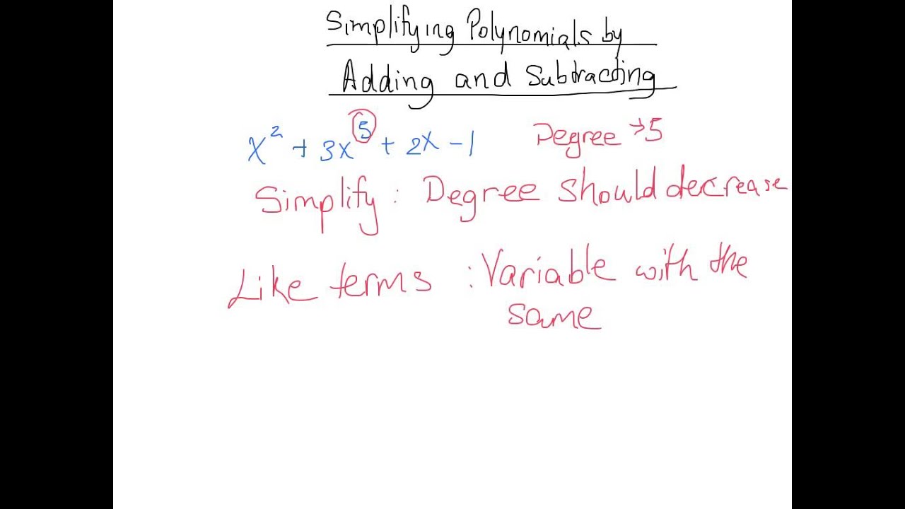 Simplifying Polynomials