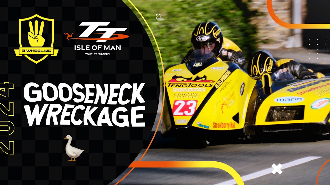 GOOSENECK WRECKAGE 🪿 Irish duo Derek Lynch & Anto McDonnell in fight back at the TT 2024 🇮🇲