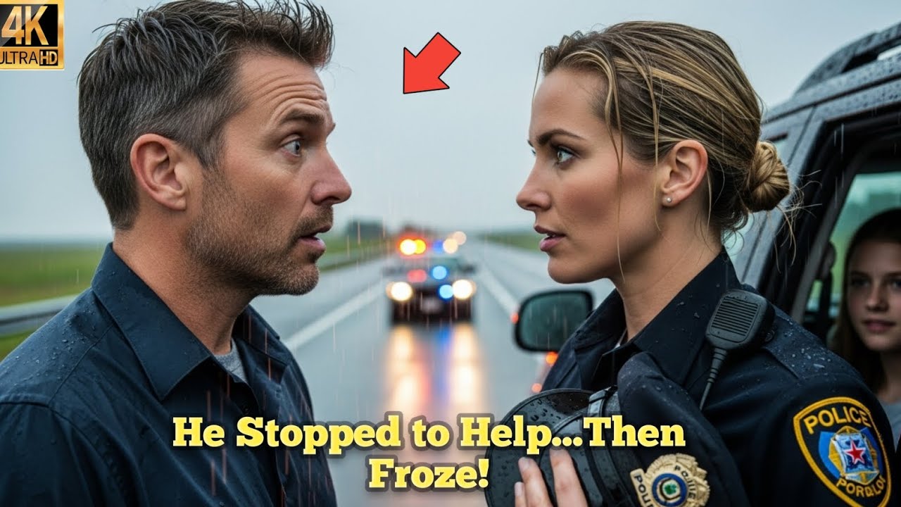 A Single Dad Stopped Help a Female Cop He Froze When He Saw Her Face