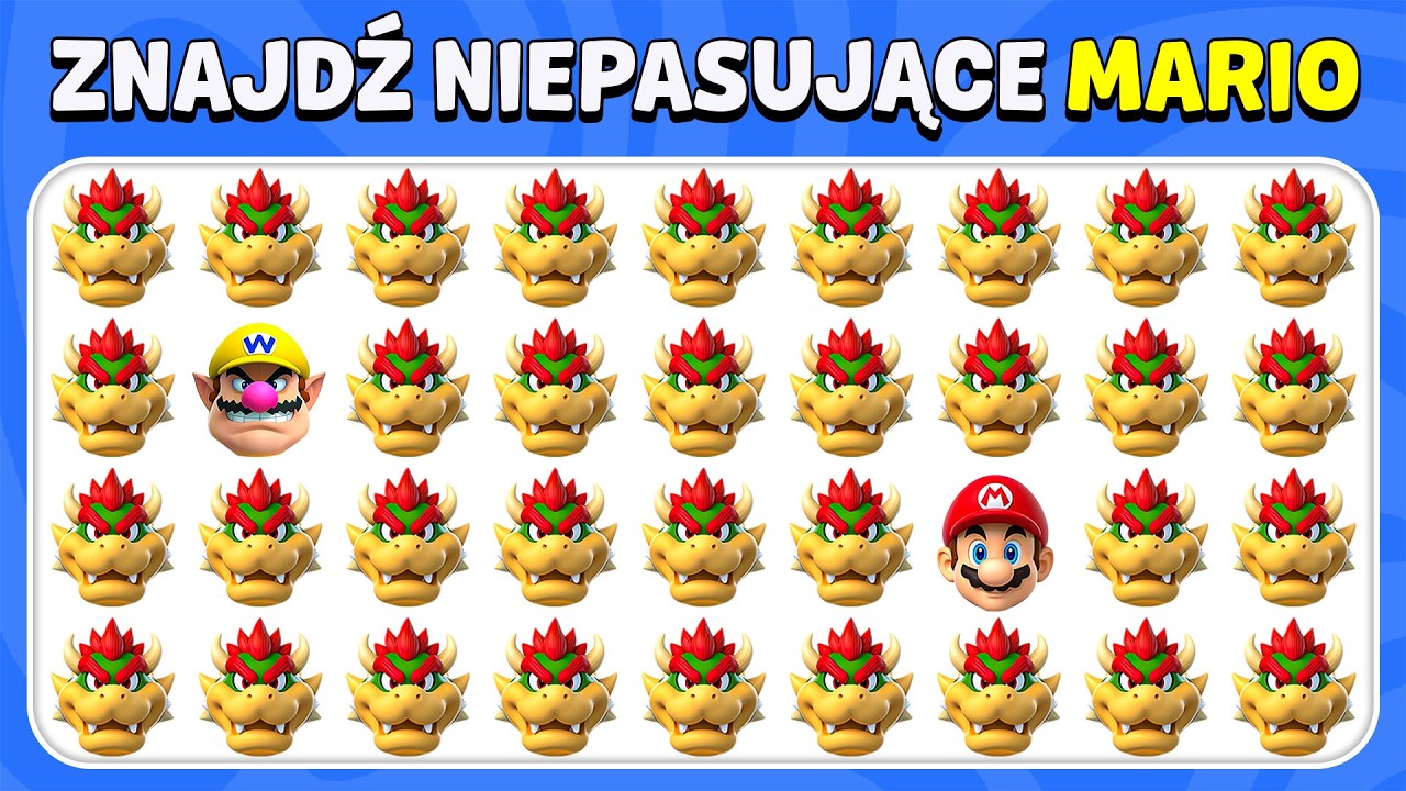 Znajdź Niepasujące Emoji - Edycja Super Mario 🌟🍄⭐ | 40 poziomów | Quiz Królik
