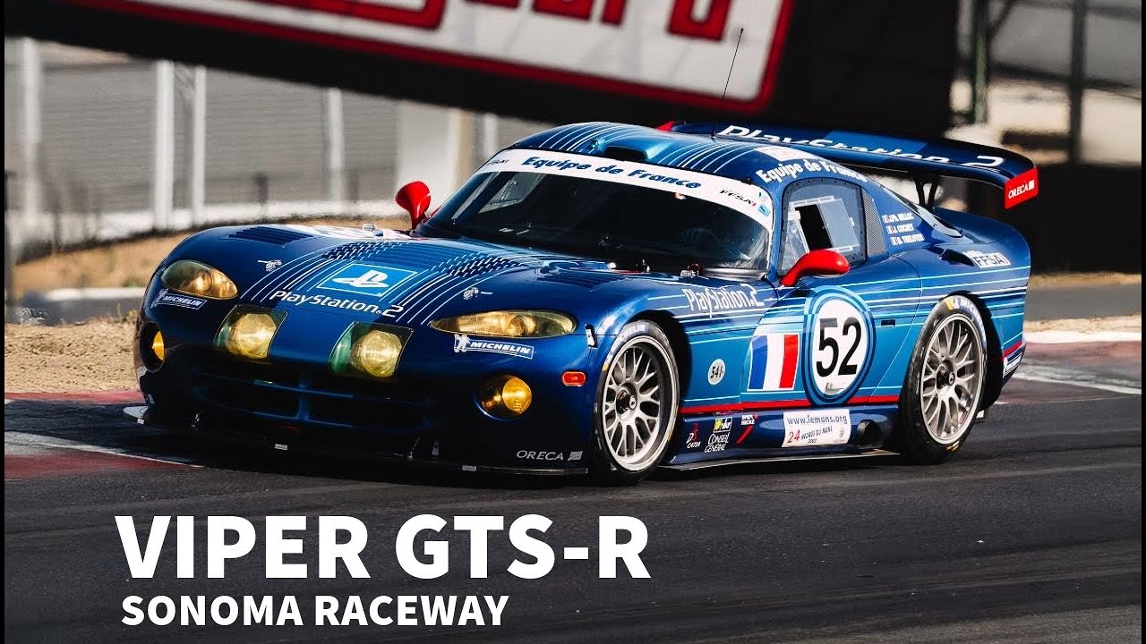 Viper GTS R at Sonoma Raceway - manual gearbox and V10 action