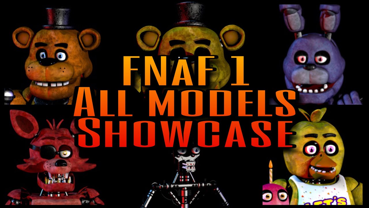 OLD (FNAF 1 C4D) MOST ACCURATE MODELS - ALL ANIMATRONICS SHOWCASE (models by Scott Cawthon)