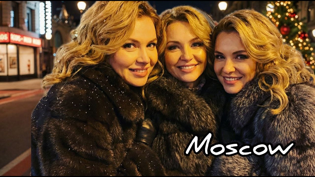 ❄️ Москва после наступления темноты! Ночная прогулка под сильным снегопадом _ Россия 4K HDR