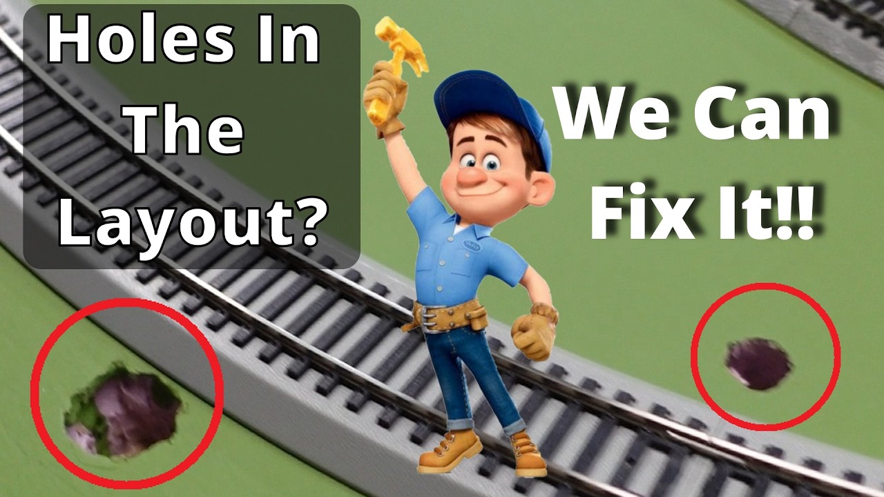Fixing holes in the foam board surface of our layout