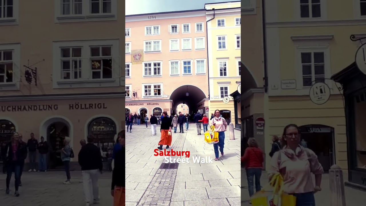 Austria Salzburg Street Walk 4K #streetwalkingtour #citywalk #citylife #europe #streetwalk #4kvideo