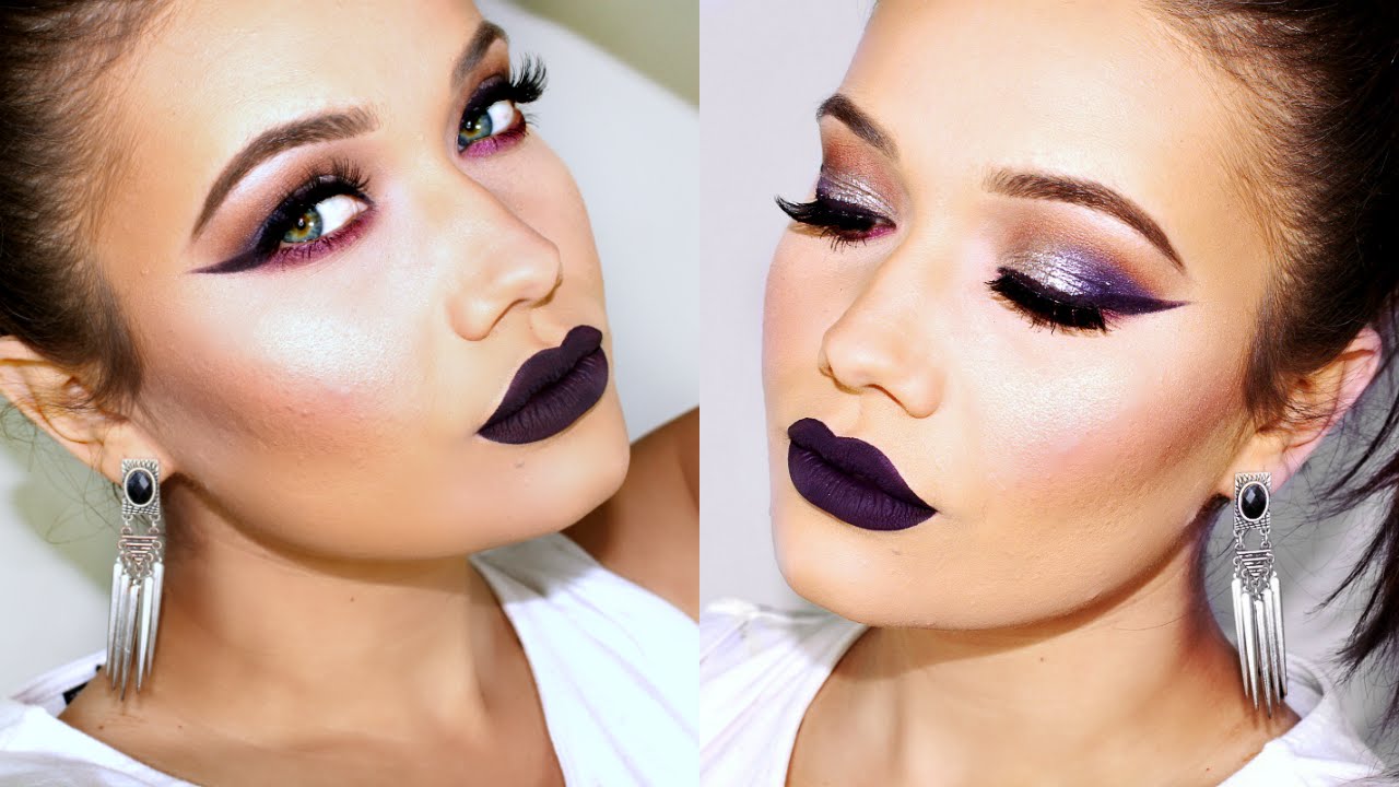 Dramatic Eyes & Dark Lips Makeup Tutorial