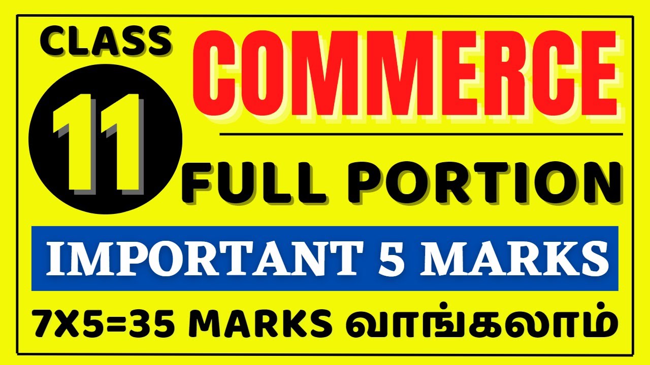 11th Commerce important 5 Mark Questions | 11th Commerce important Questions | @kalvitube
