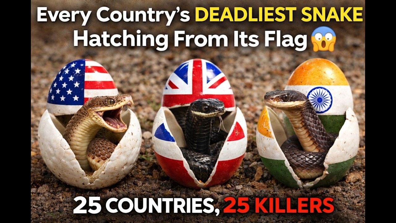 25 Deadliest Snakes Hatching From World Flags 😱 AI ASMR