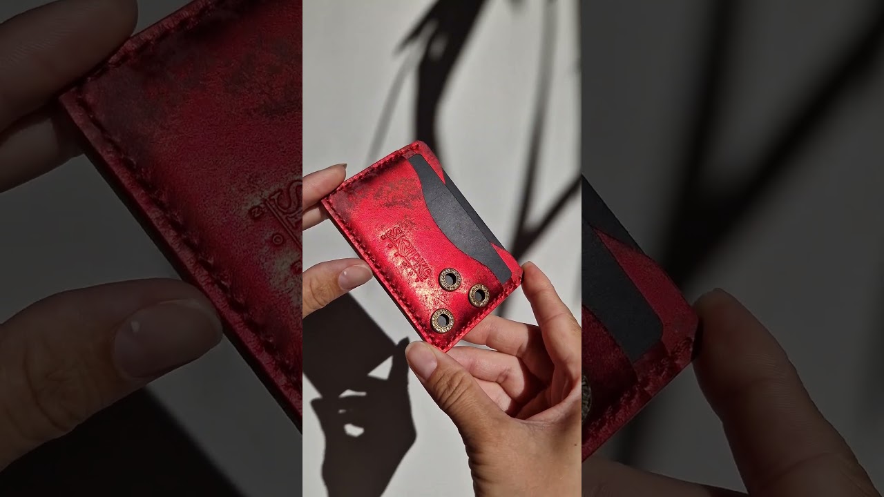 Glowing card holder! ##leather #norway #Glowing #cardholder #red #fashion #crafts #giftideas #style