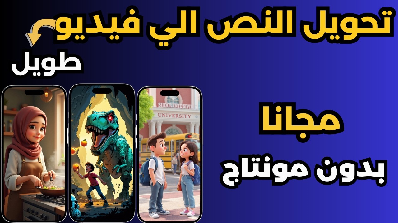 تحويل النص الى فيديو - عمل فيديو بالذكاء الاصطناعي مجانا - باللغه العربية