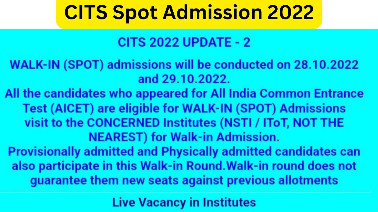 CITS Spot Admission 2022 #cits #cits_spot_admission_2022