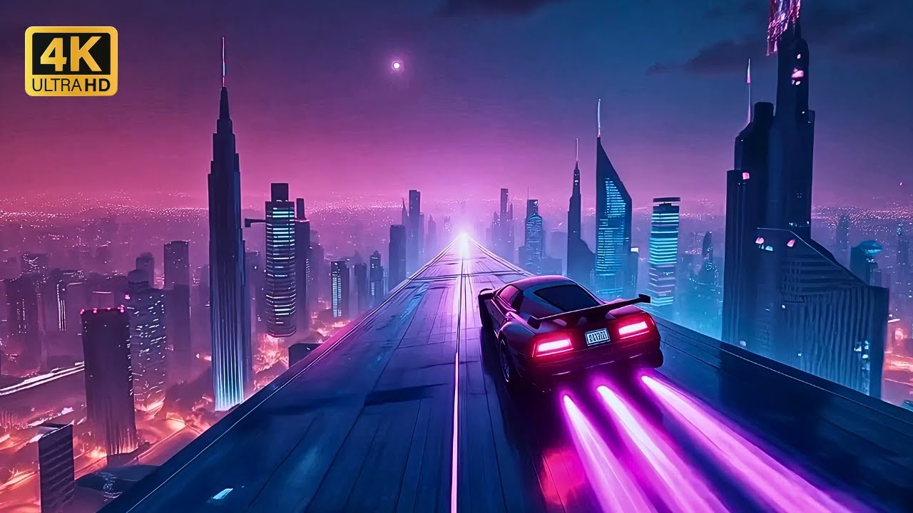 Neon Horizon Drive &mdash; Synthwave Journey to the Sky 4K
