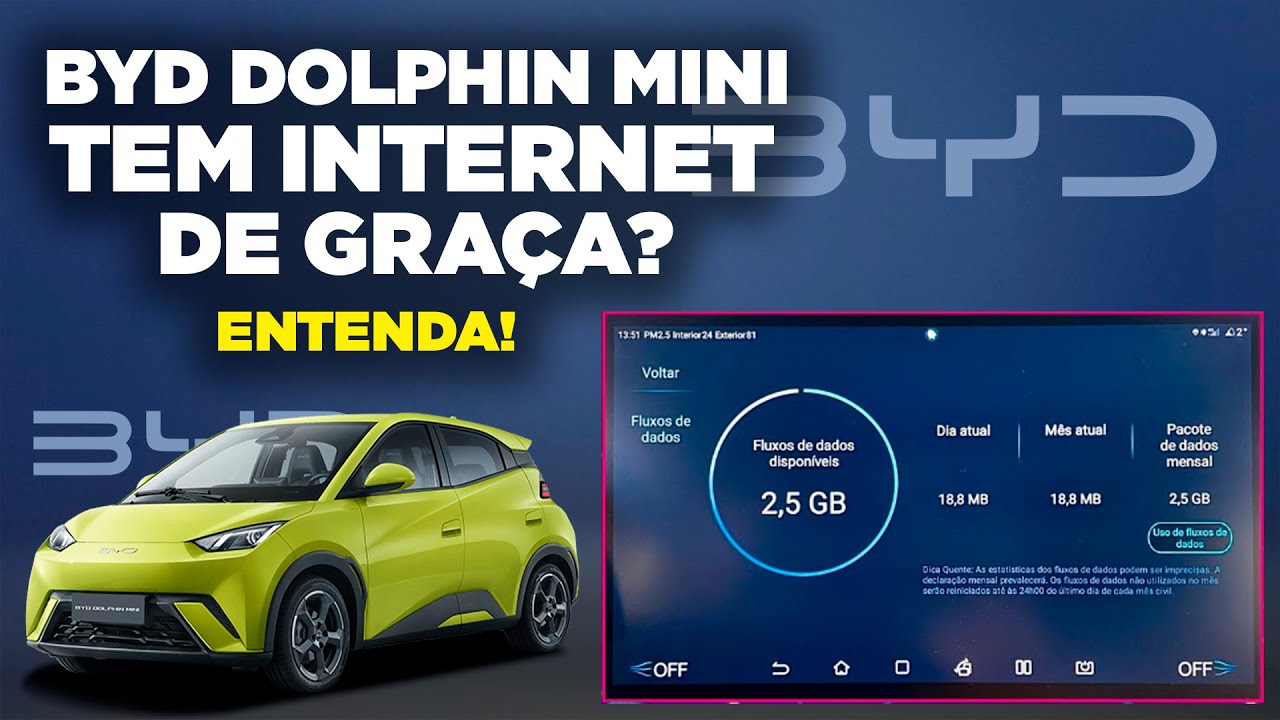 BYD Dolphin Mini tem internet de gra&ccedil;a? Entenda!